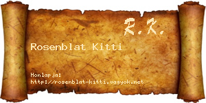 Rosenblat Kitti névjegykártya